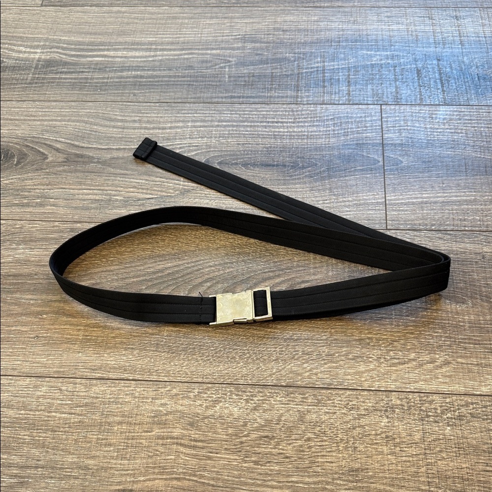Adjustable Black Belt with silver Buckle